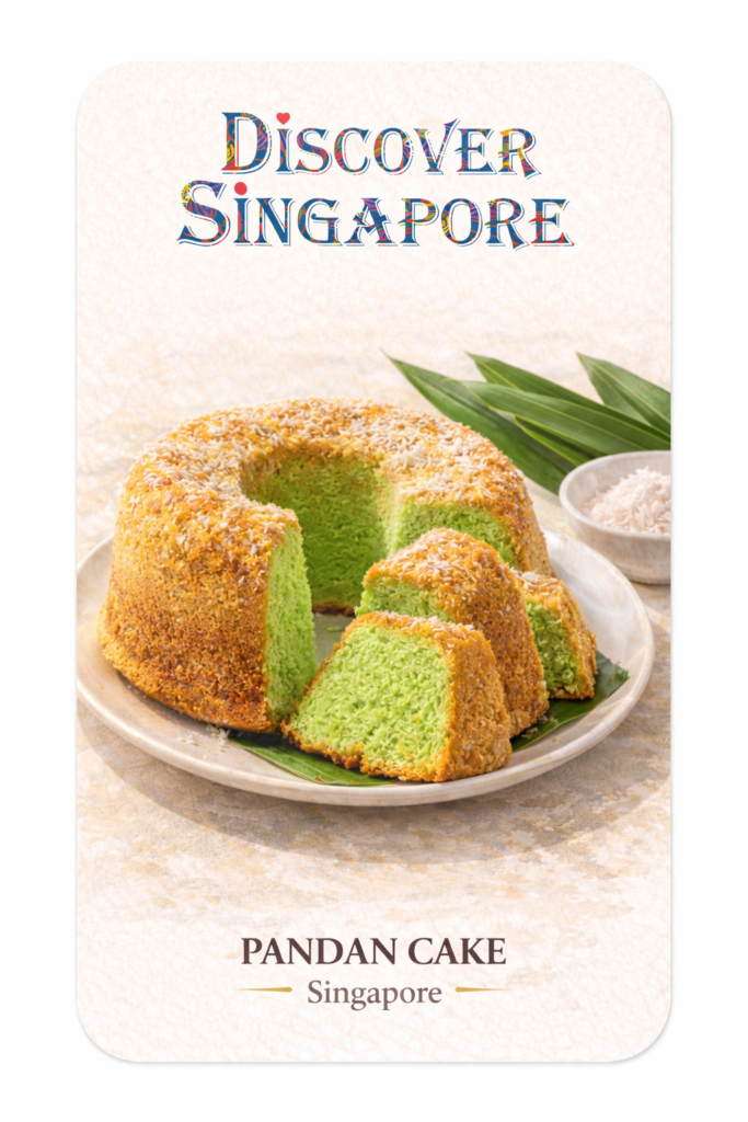 Pandan Cake — hand-illustrated watercolor fridge magnet