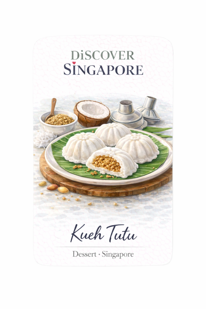 Kueh Tutu — hand-illustrated watercolor fridge magnet