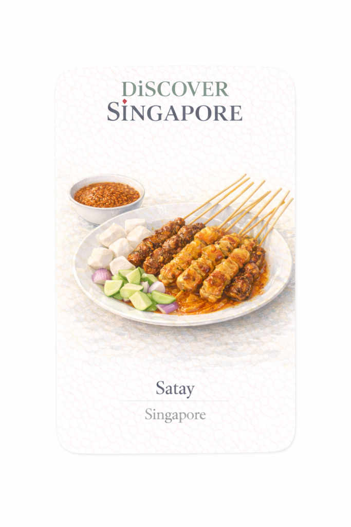 Satay — hand-illustrated watercolor fridge magnet