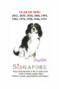 Zodiac Year of Dog 2030, 2018, 2006, 1994, 1982, 1970, 1958, 1946, 1934 fridge magnet
