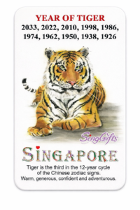 Zodiac Year of Tiger 2022, 2010, 1998, 1974, 1962, 1950, 1938, 1926 fridge magnet